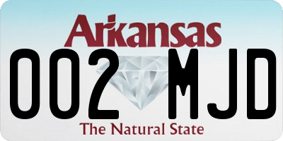 AR license plate 002MJD