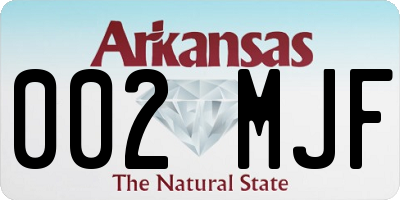 AR license plate 002MJF