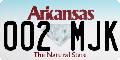 AR license plate 002MJK