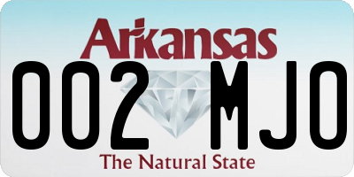 AR license plate 002MJO