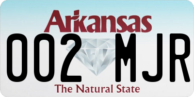 AR license plate 002MJR
