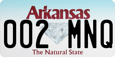 AR license plate 002MNQ