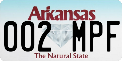 AR license plate 002MPF