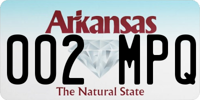 AR license plate 002MPQ