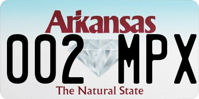 AR license plate 002MPX