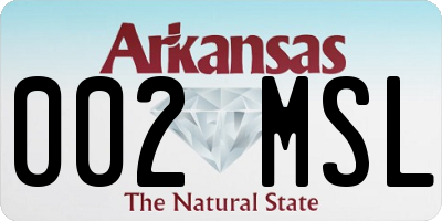 AR license plate 002MSL