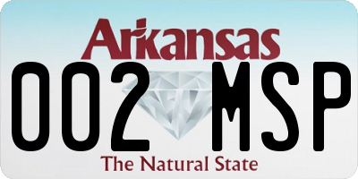 AR license plate 002MSP
