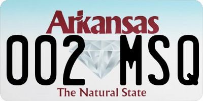 AR license plate 002MSQ