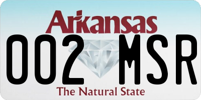 AR license plate 002MSR