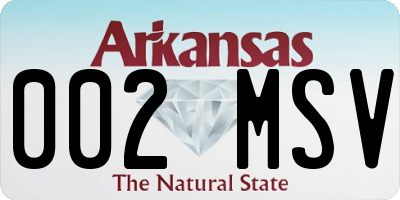 AR license plate 002MSV