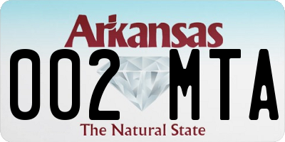 AR license plate 002MTA