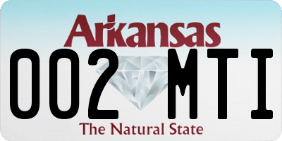 AR license plate 002MTI