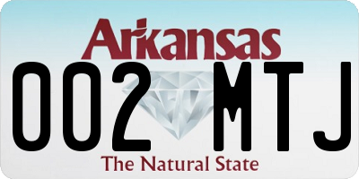 AR license plate 002MTJ