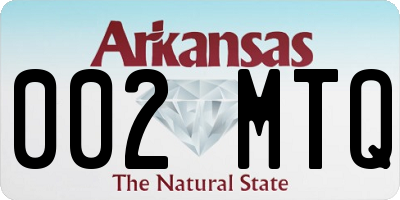 AR license plate 002MTQ