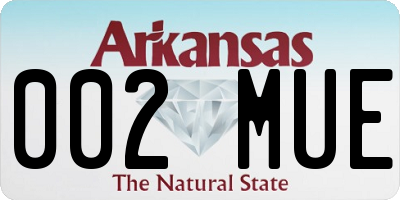 AR license plate 002MUE
