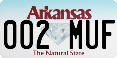 AR license plate 002MUF