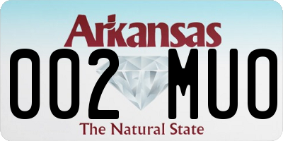AR license plate 002MUO