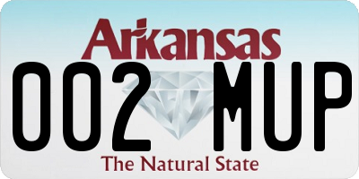 AR license plate 002MUP