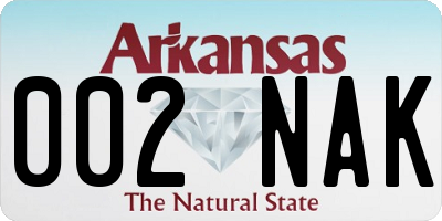 AR license plate 002NAK