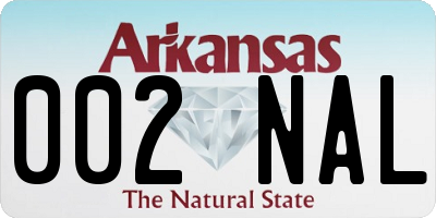 AR license plate 002NAL
