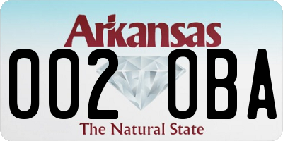 AR license plate 002OBA