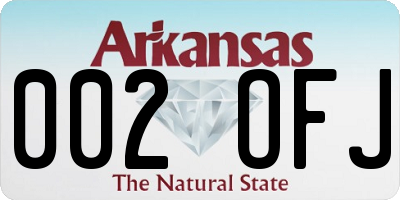 AR license plate 002OFJ