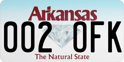 AR license plate 002OFK