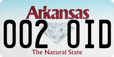 AR license plate 002OID
