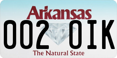 AR license plate 002OIK