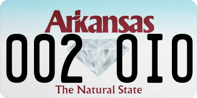 AR license plate 002OIO
