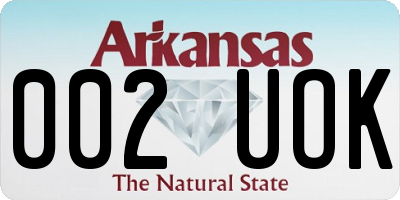 AR license plate 002UOK