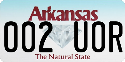 AR license plate 002UOR