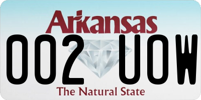 AR license plate 002UOW
