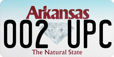 AR license plate 002UPC