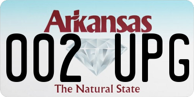 AR license plate 002UPG