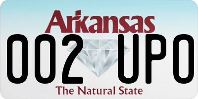 AR license plate 002UPO