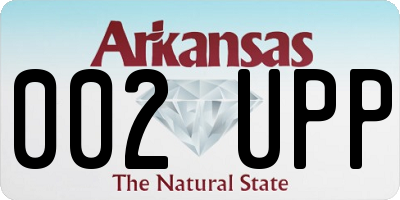 AR license plate 002UPP