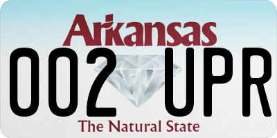 AR license plate 002UPR
