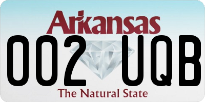 AR license plate 002UQB