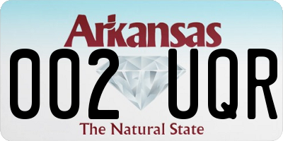 AR license plate 002UQR