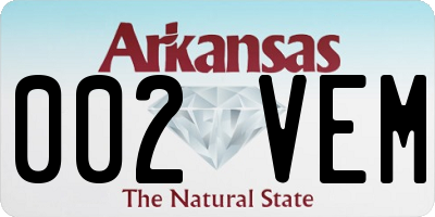 AR license plate 002VEM