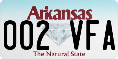 AR license plate 002VFA