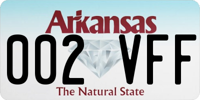 AR license plate 002VFF