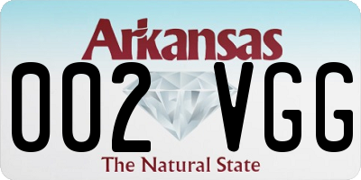 AR license plate 002VGG