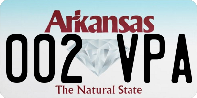 AR license plate 002VPA