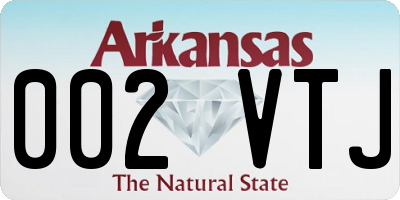 AR license plate 002VTJ