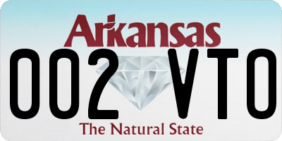 AR license plate 002VTO