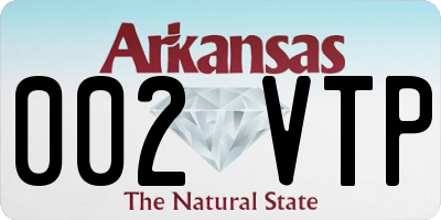 AR license plate 002VTP