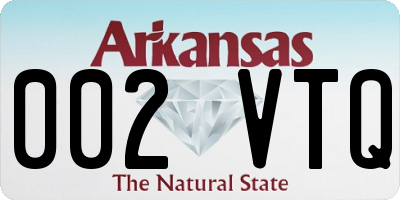 AR license plate 002VTQ
