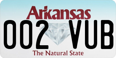 AR license plate 002VUB